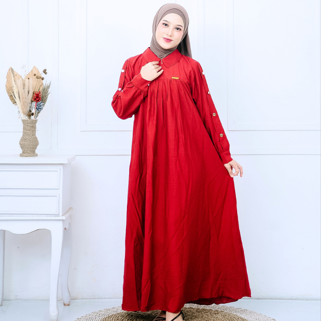 Gamis Katun premium Look Wanita Modis – Model Kekinian Simple Elegan untuk Remaja dan Ibu Muda