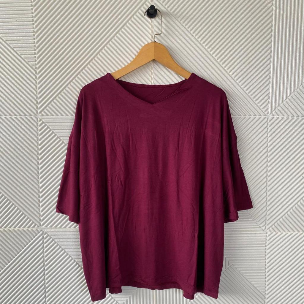 Atasan Vneck Oversize / Kaos Wanita LD 140 / Atasan Kaos Jumbo Big Size Terbaru / Pakaian Wanita