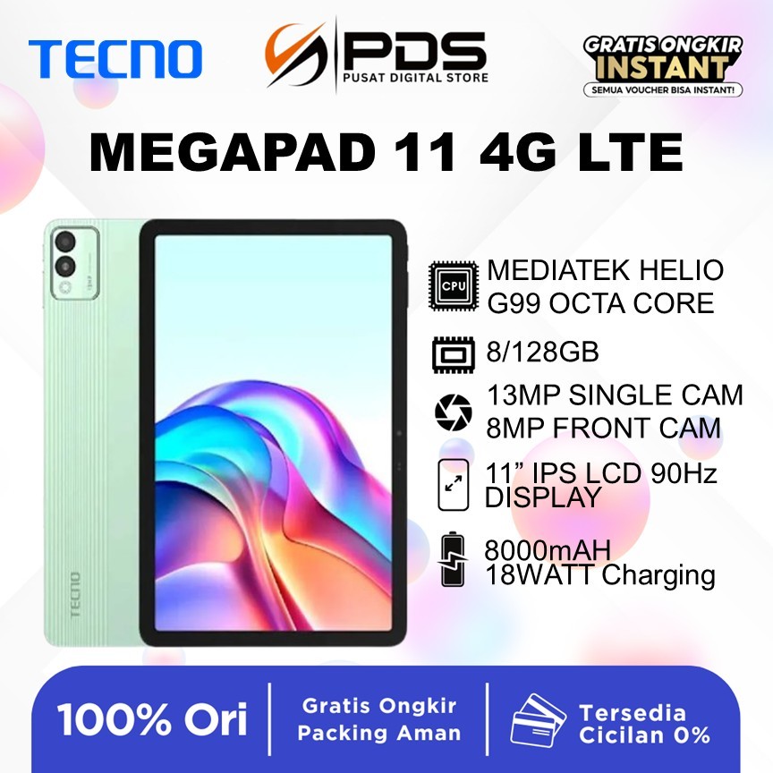 Tablet Android TECNO MEGAPAD 11 4G LTE 8/128GB | 8/256GB