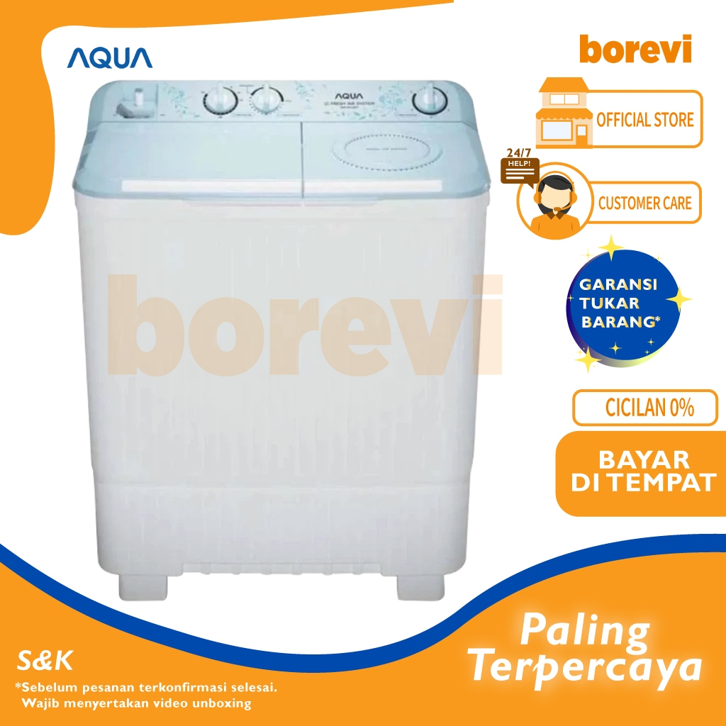 Aqua Qw 7031 Ht Mesin Cuci 2 Tabung 7 Kg Twin Tub Qw Qw7031ht