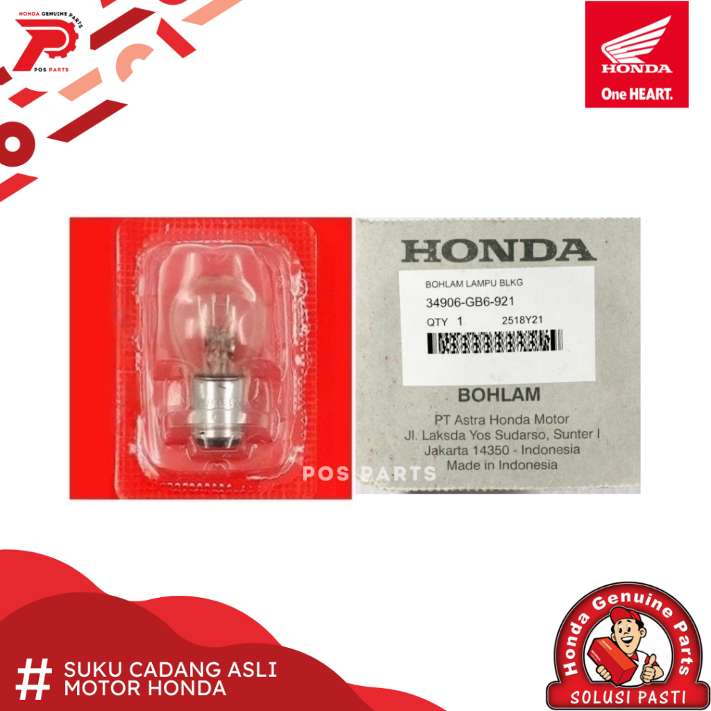 34906-GB6-921 Bohlam Lampu Belakang 12 Volt