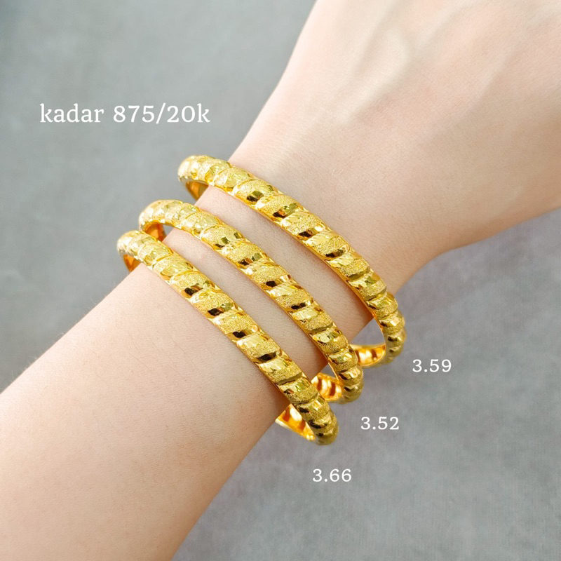 gelang tsunami model spiral emas asli kadar 875