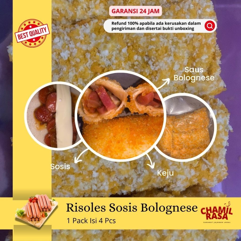 

Risoles Sosis Bolognese Frozen Food 1 Pack Isi 4 Pcs Homemade & Halal