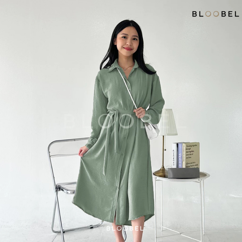 Bloobel - Lula Dress (DRS053) Midi Dress Lengan Panjang Hijab Friendly Dress Lengan Panjang Casual