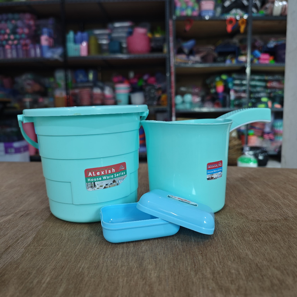 PAKET HEMAT  Ember Plastik ikawa 2500ml + Gayung besar  + Kotak Sabun / Kotak Sabun Angel |by store 