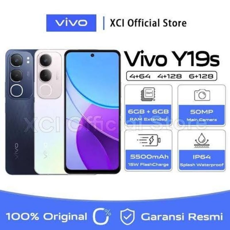 VIVO Y19S RAM 6+6/128GB NEW BARU GARANSI RESMI VIVO INDONESIA