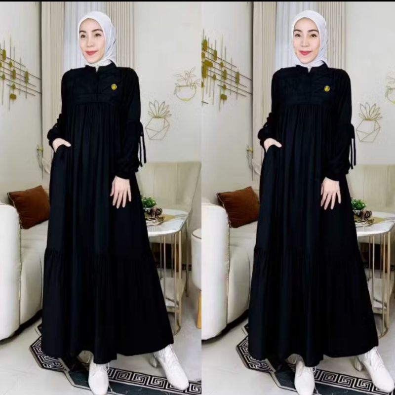 Gamis Polo linen gamis polos gamis premium