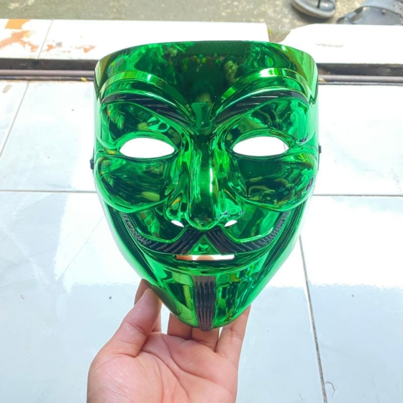 Topeng anonymous Hijau Vendetta Cosplay Mask