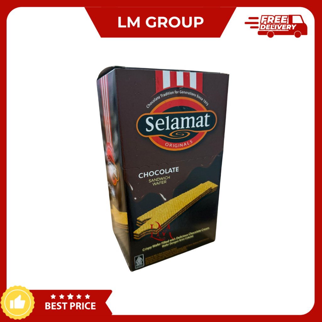

Selamat Sandwich Wafer Chocolate 1 Box 20 pcs @15gr