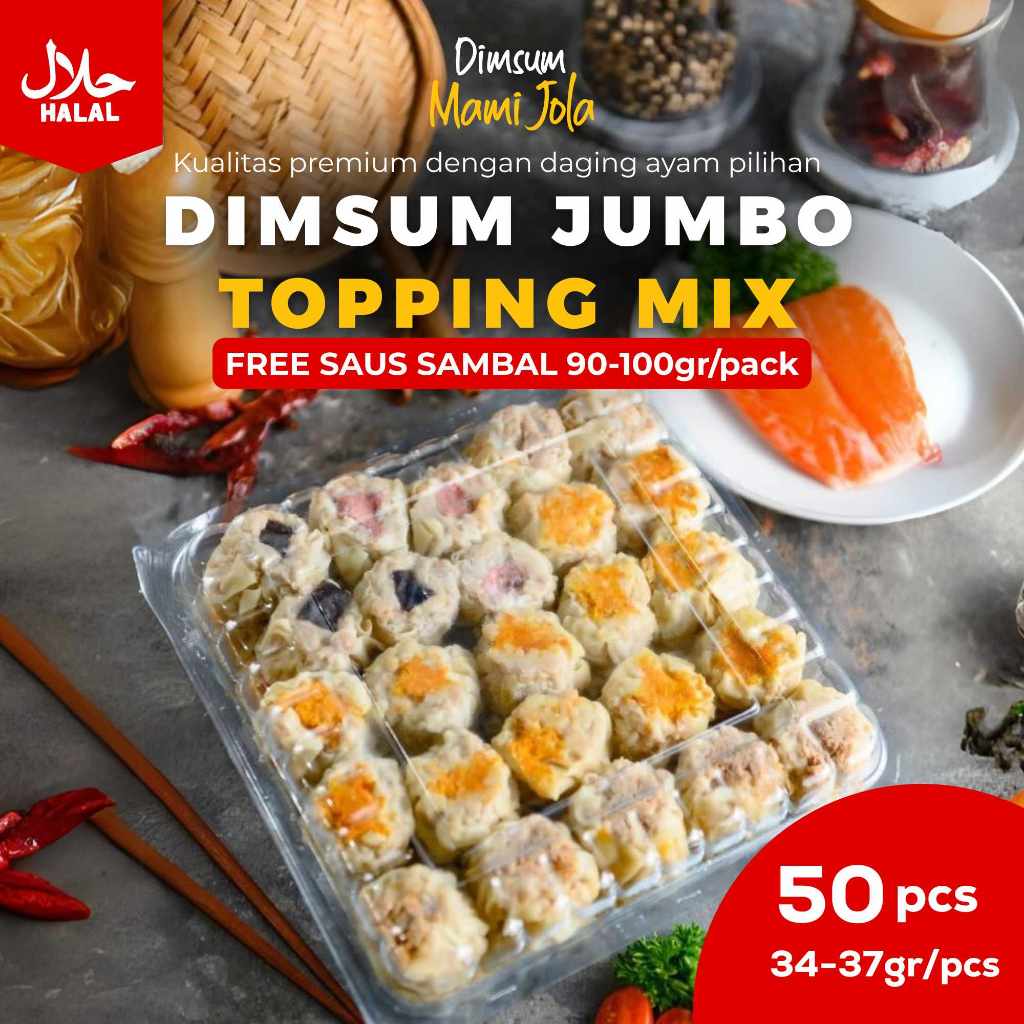 

@Palmerah Dimsum Jumbo Mix isi 50 pcs (Frozen) FREE SAOS SAMBAL