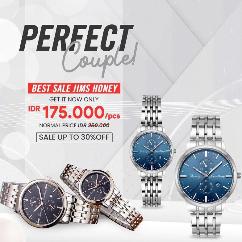 KODE H57T JAM TANGAN 8138 COUPLE JIMS HONEY