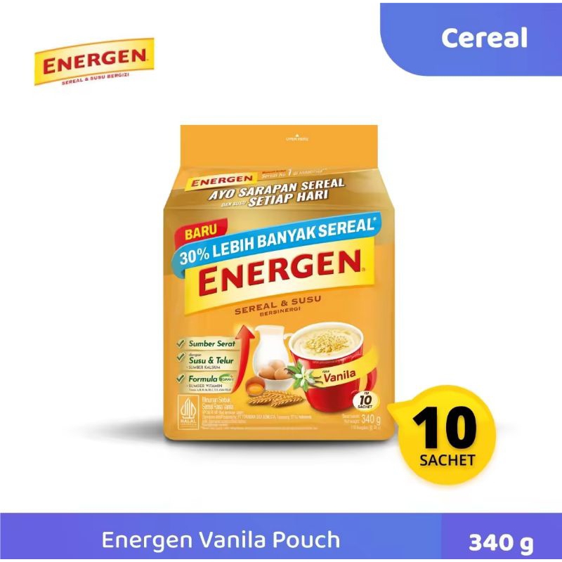 

Energen Pouch Isi 10 Sachet 32GR Semua Rasa | Minuman Sereal Bergizi & Praktis
