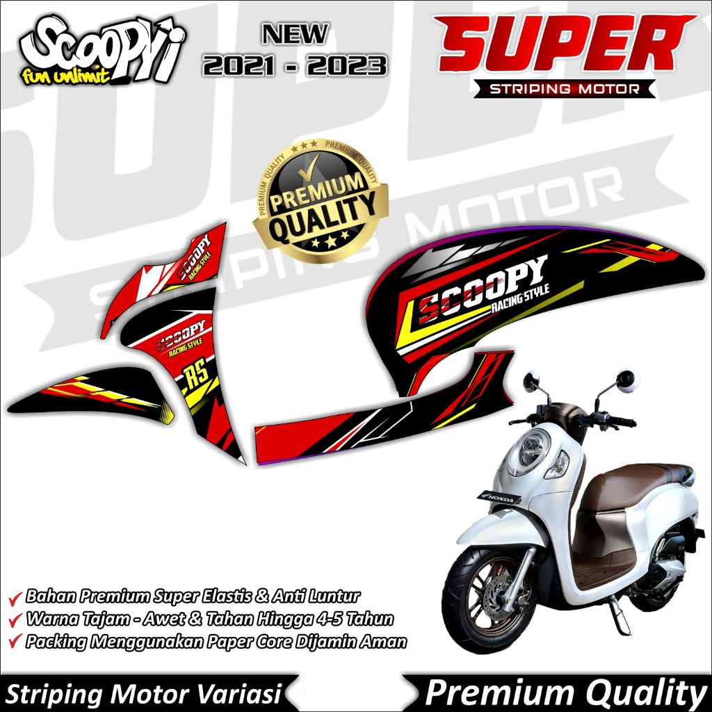 Stiker Scoopy New 2021 - 2022 Anti Luntur keren Striping Scoopy New 2021 - 2022 Striping Honda Scoop