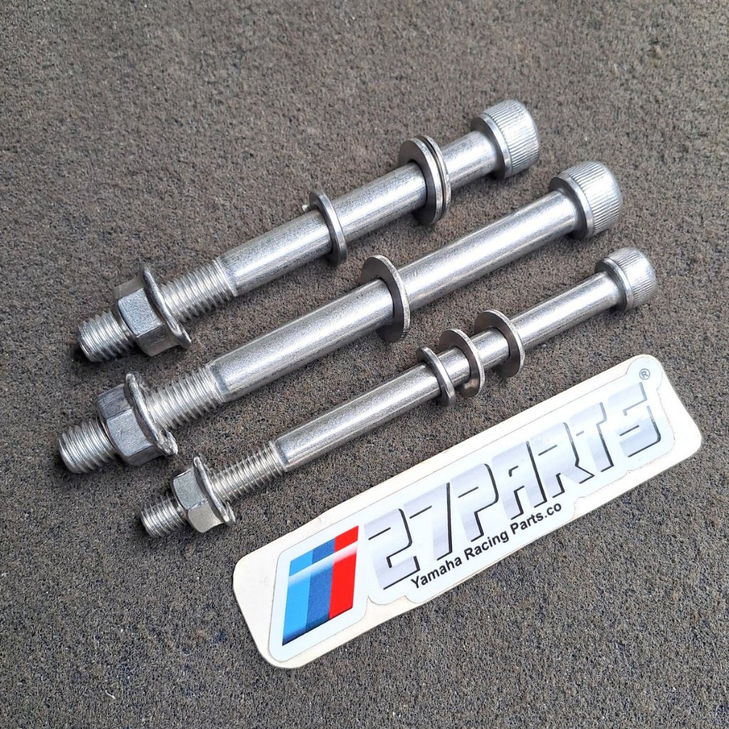 BAUT L STAINLES MOUNTING RX KING BAUT DUDUKAN MESIN RX KING BAUT SET GANTUNGAN MESIN YAMAHA RX KING