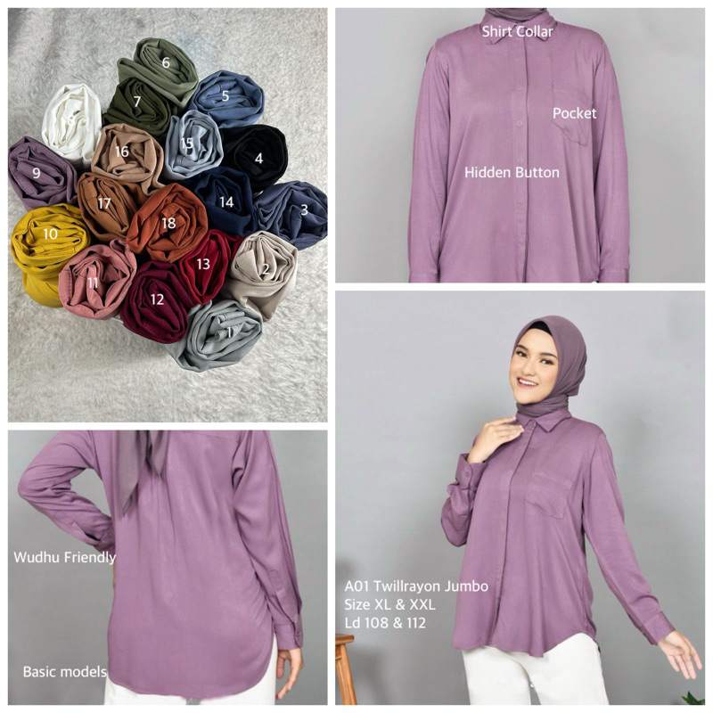 KEMEJA RAYON KERAH NURAMA PREMIUM WANITA
