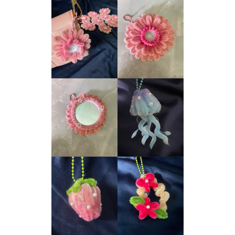 kawat bulu / gantungan / gantungan tas / ganci / gantungan kunci / bunga / buket / bunga kawat bulu