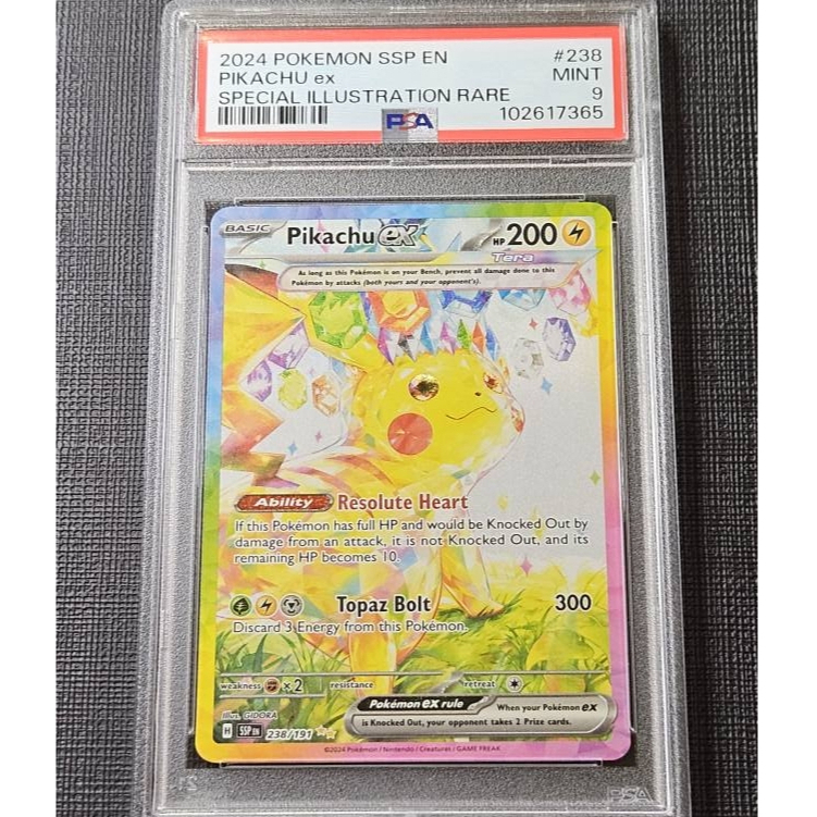Kartu Pokemon - Pikachu ex SIR PSA 9 Surging Sparks