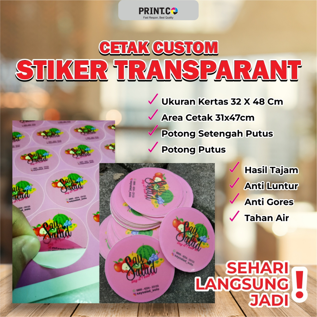 

Stiker Transparant / Stiker Produk Bening / Stiker Bening / Stiker Custom / Stiker Transparant