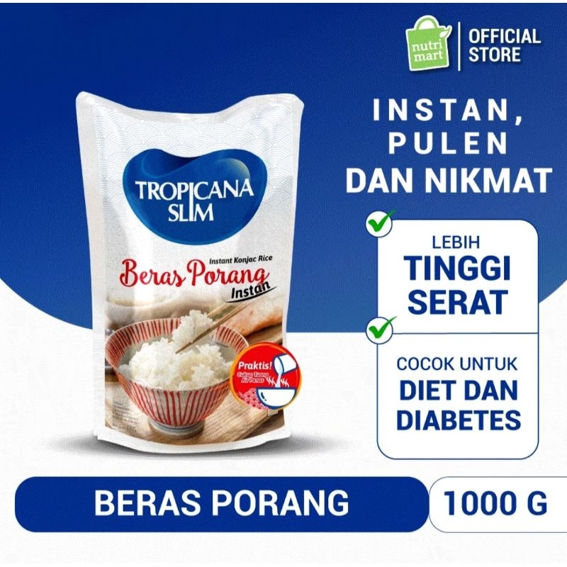 

[KEMASAN BARU] Beras Porang Tropicana Slim 1 Kg[EXP 06/26]/ Tropicana slim beras porang/Beras rendah kalori