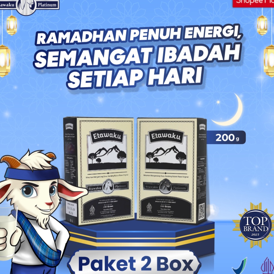 

Etawaku Platinum Paket 2 Box Susu Kambing Etawa Murni Krimer Bubuk yang Berkhasiat Tinggi Memiliki Kandungan Protein dan Vitamin Kompleks yang lengkap dan Rendah Lemak serta Dapat Mengatasi Nyeri Persendian