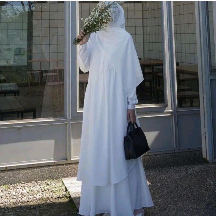 H&Y.ID _ gamis putih stelan umroh 2025 STELAN ROK + TUNIK KEMALA BROKEN WHITE | SIZE S M L XL | BAJU
