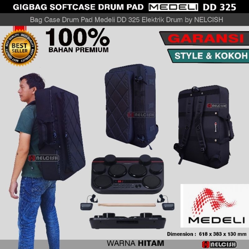 Softcase Tas Gigbag Drum Pad MEDELI DD325 Bag Case Drum Elektrik Medeli DD 325 by NELCISH