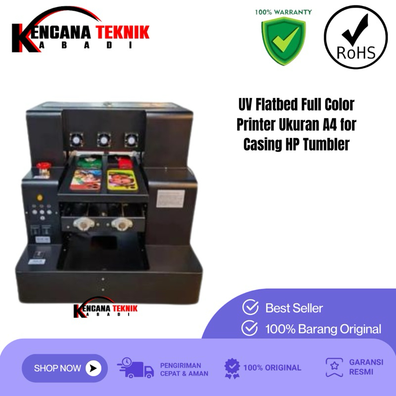 UV Flatbed Full Color Printer Ukuran A4 for Casing HP Tumbler UV Flatbed