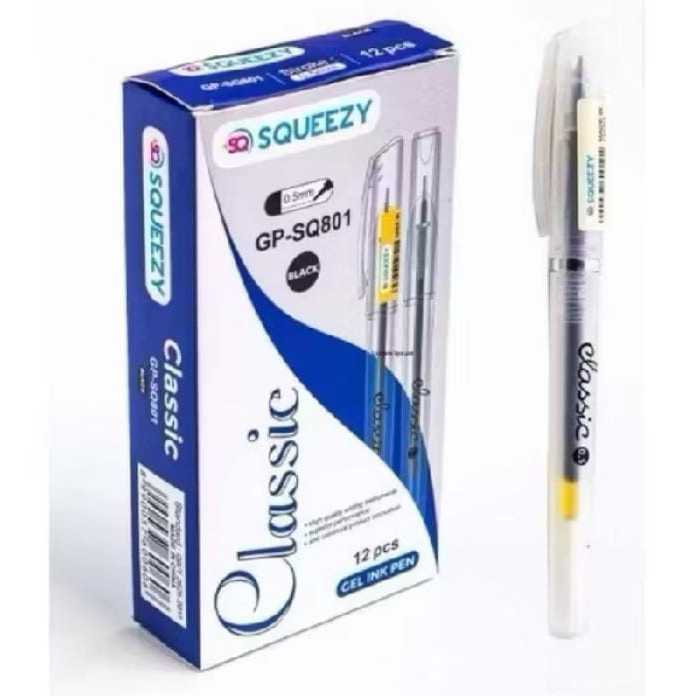 

( 1 BIJI ) Pulpen SQUEEZY CLASSIC TRANSPARAN Gel Pen 0.5 mm