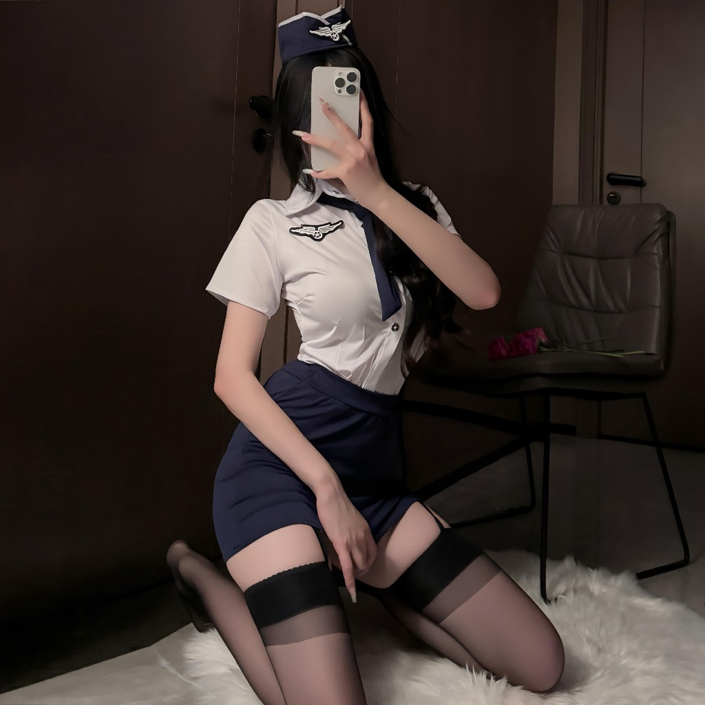 big sale sexy lingerie costume cosplay seragam pramugari / baju lingerie sexy kostum wanita 541
