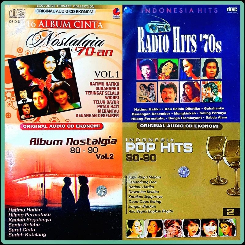KASET CD COMPACT DISC LAGU TOP HITS TEMBANG KENANGAN NOSTALGIA-CD LAGU LAWAS-CD LAGU POP INDONESIA-C