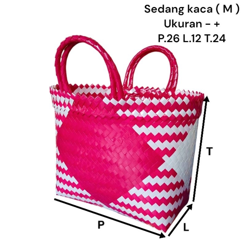 Tas Anyaman Plastik Glossy/Keranjang Anyaman Glossy/Keranjang Hampers Tbk