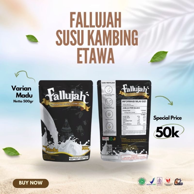 

Susu Kambing Etawa Fallujah 500gr varian Madu