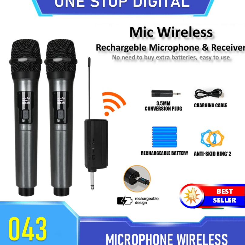 Mikrofon Wireless Mic Karaoke Nirkabel  Microphone Wireless Karoke dengan Kualitas Suara yang Bagus