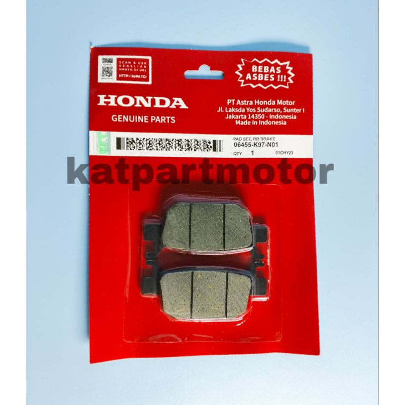 DISPAD KAMPAS REM BELAKANG PCX / DISPAD HONDA PCX 160 KAMPAS CAKRAM ORI 06455 - K97 - N01