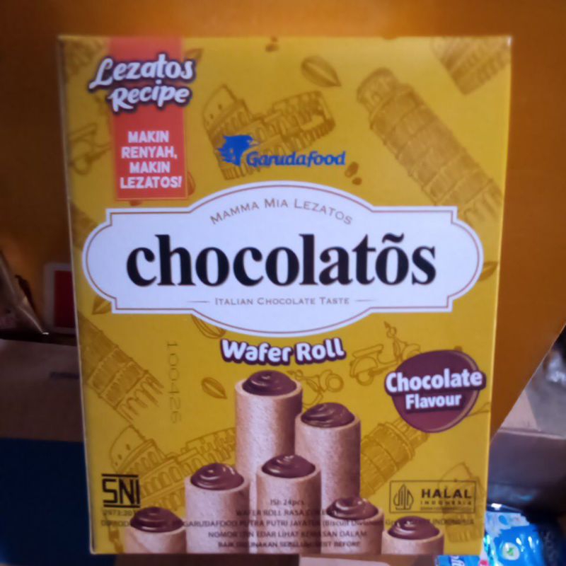 

CHOCOLATOS wafer roll rasa chocolate isi 24/box gery