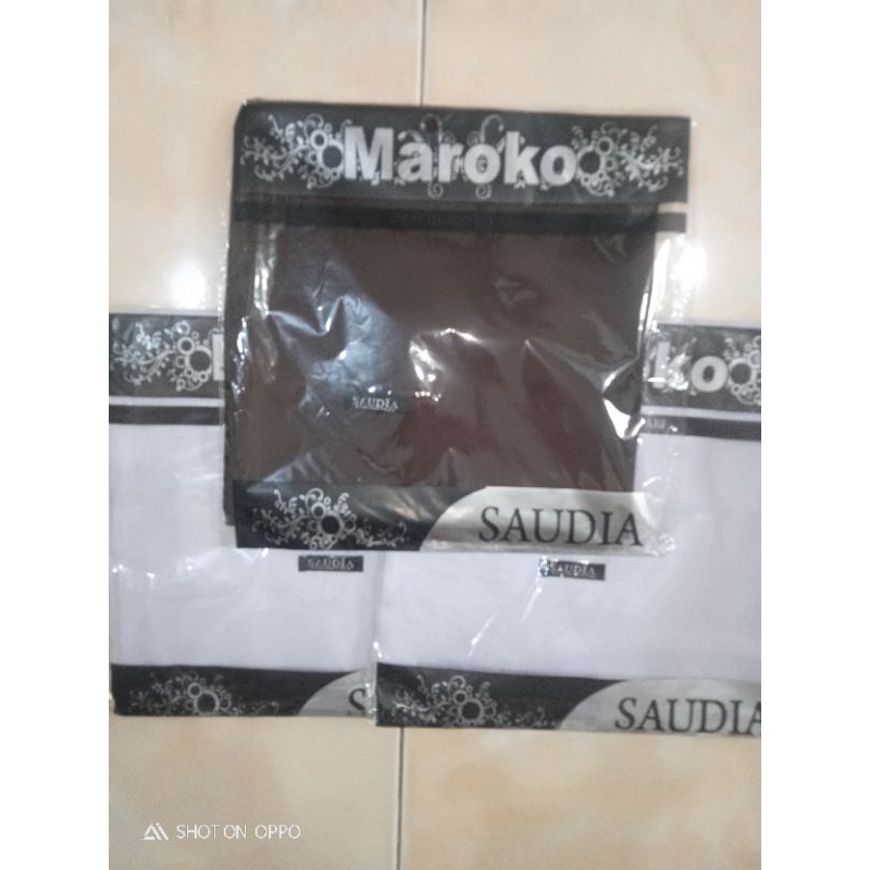 Promo paket 3pcs kerudung sekolah persegi katun saudia warna putih dan coklat