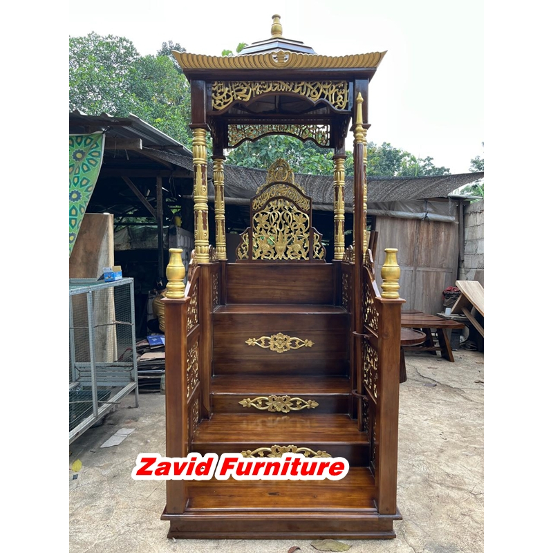 Mimbar Tangga, Mimbar Masjid Tangga, Mimbar Kubah, mimbar masjid pintu depan, mimbar masjid kayu, mi
