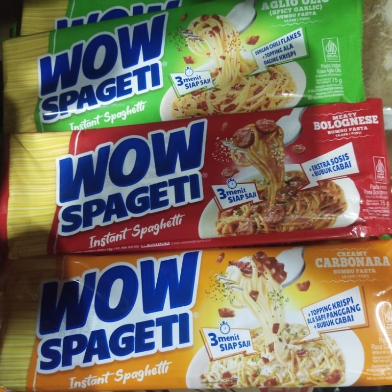

WOW SPAGETI Rasa Creamy Carbonara, Bolognese, dan Aglio Olio
