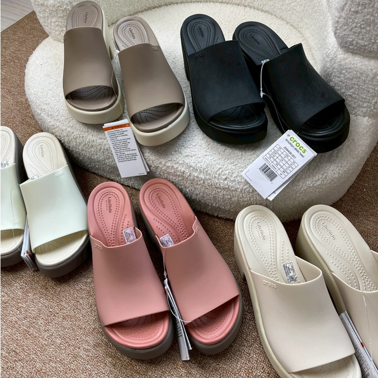 CROCS Brooklyn Heels Sandal Wanita Aesthetic Terbaru Sendal Slip On Heels CRS033