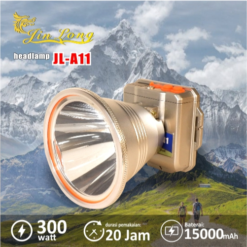 SENTER KEPALA WATERFROOP TAHAN AIR BATERAI TAHAN LAMA JINLONG JL-A11 300WATT