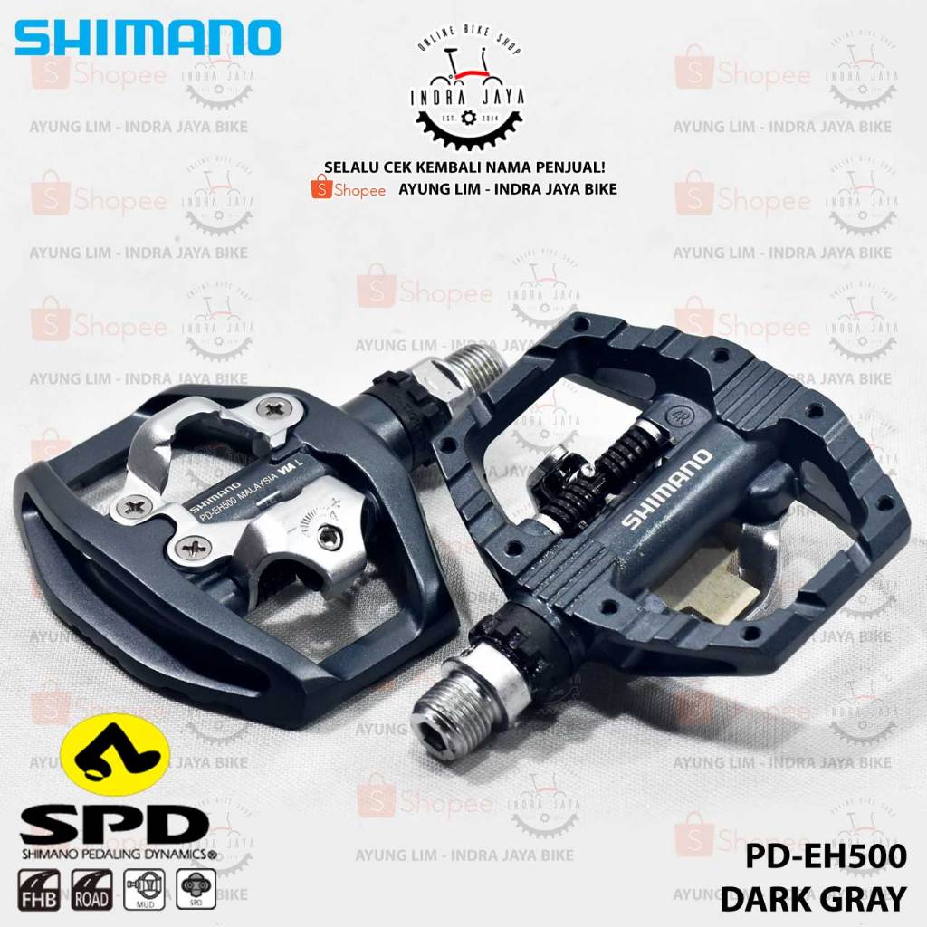 PEDAL SEPEDA - SHIMANO PD-EH500 - SPD - DARK GRAY