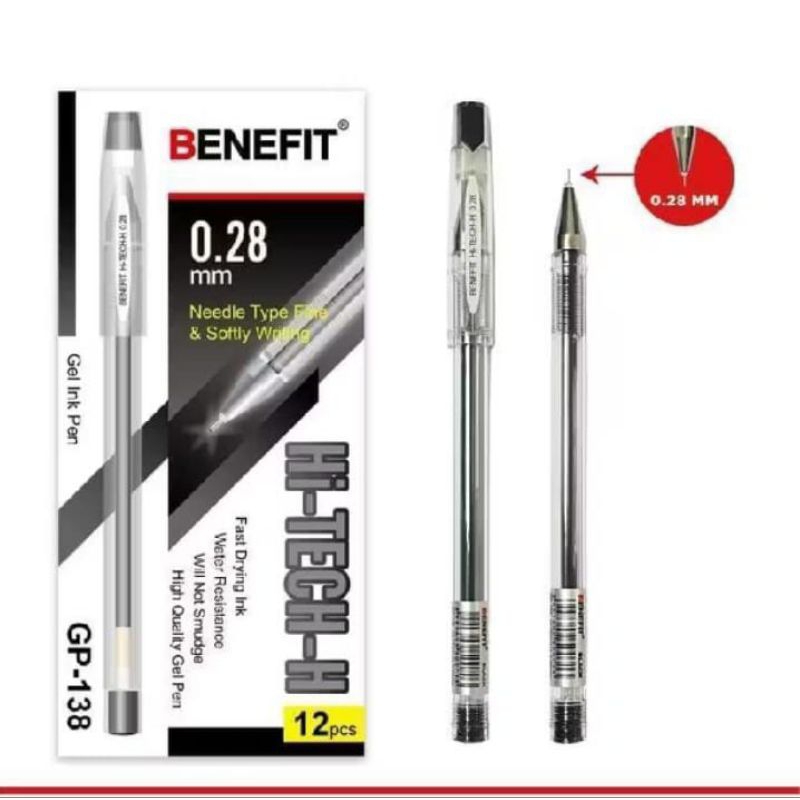 

(1 PAK) Gel Pen Pulpen Bolpen Hitech / Hi-Tech-H BENEFIT GP-138