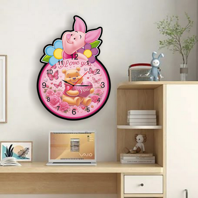 Jam dinding-Dekorasi-hiasan dinding-Jam dinding ukir motif kartun lucu