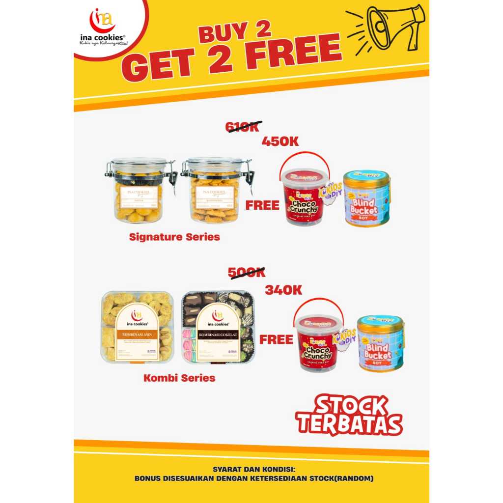 

SIGNATURE PREMIUM INA COOKIES KUE KERING LEBARAN READY STOCK GOLD KUEH FREE GABLE BOX/PAPERBAG
