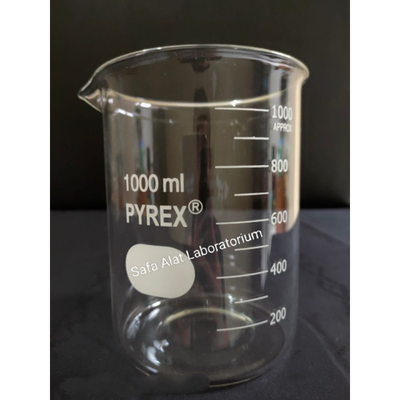 Beaker Glass 1000ml Pyrex Gelas Takar Gelas Kimia Gelas Piala Pyrex