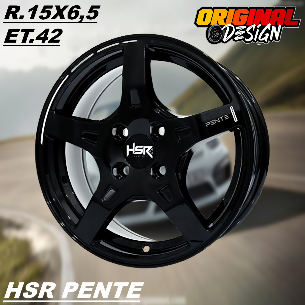 Pelek Mobil SIGRA,CALYA,AGYA, Ring 15 Warna Hitam Velg HSR PENTE R15