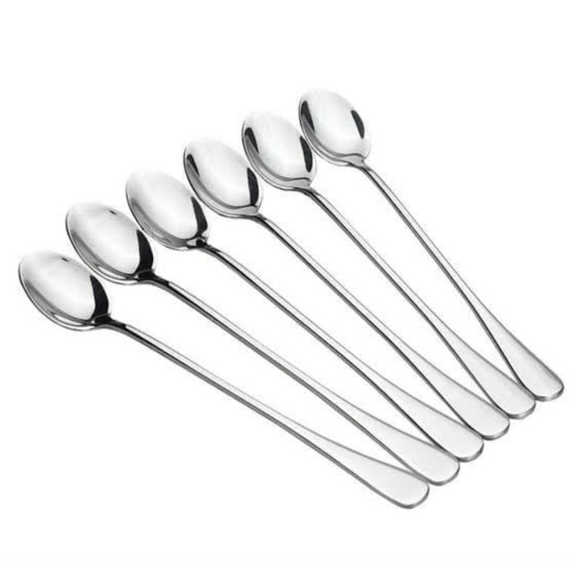 Sendok Teh Panjang Tebal / Sendok Teh Stainless Tebal Isi 6 pcs