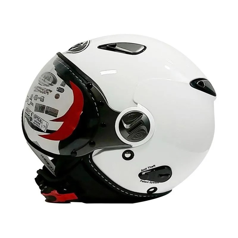 Helm KYT Elsico Solid White Glossy Original