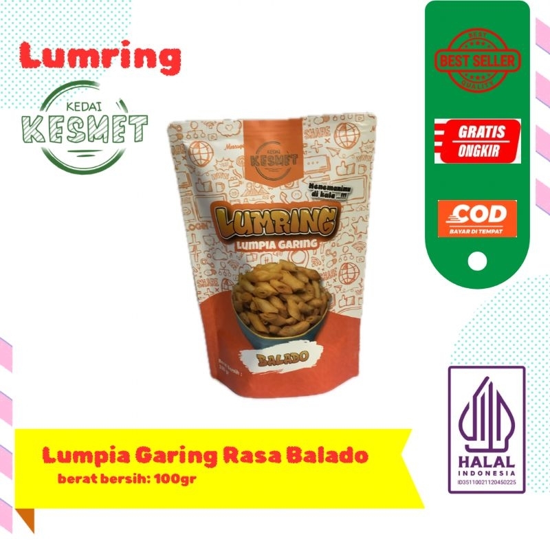 

balado Snack lumring kedai kesmet, lumpia garing, camilan lumpia