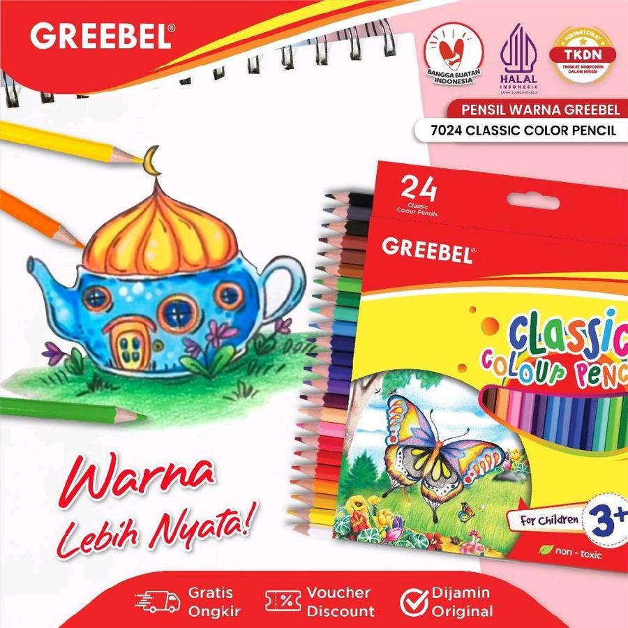 

PENSIL WARNA 24WARNA / CLASSIC COLOR PENSIL GREEBEL (7024)